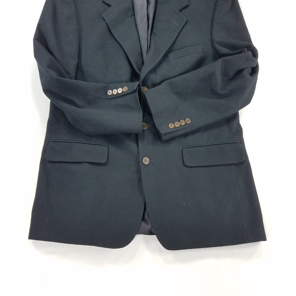 Bill Blass Cashmere Jacket Black Sport Coat Blazer 3-Button Ventless Men’s 42R - Picture 2 of 8